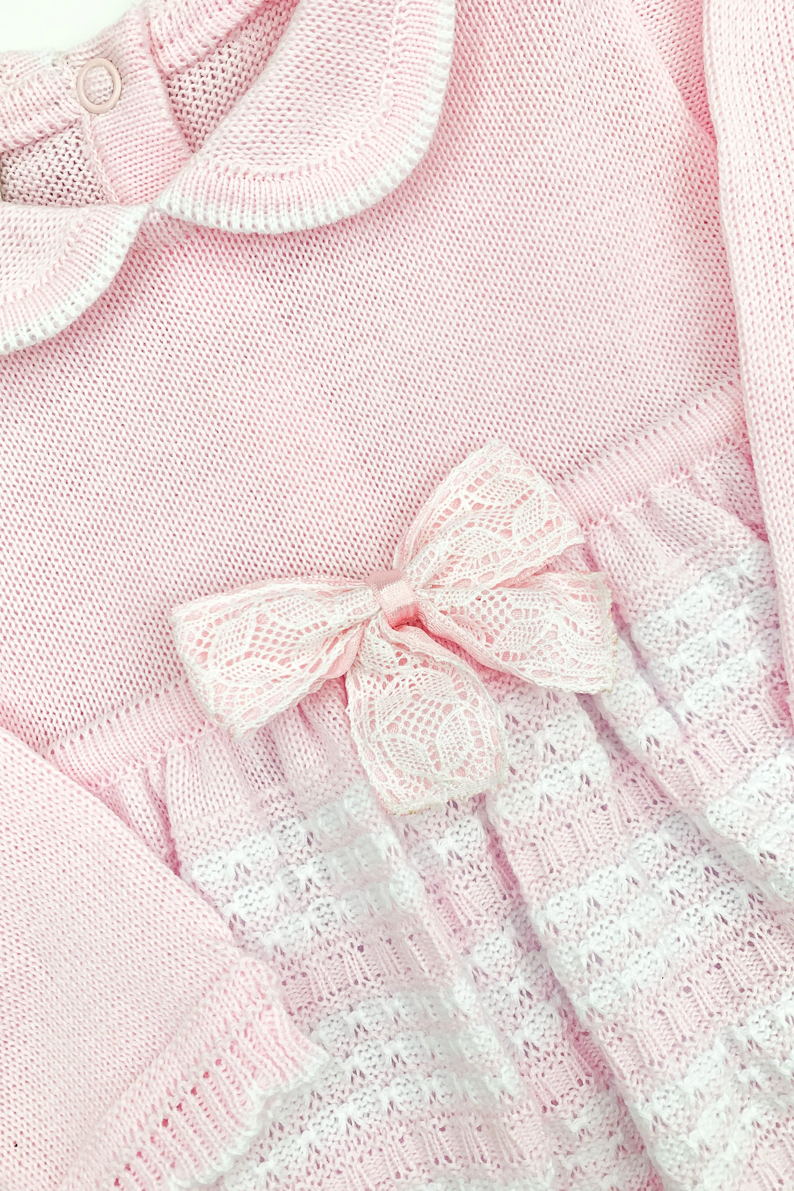 "Paula" Pink Knitted Dress & Bloomers