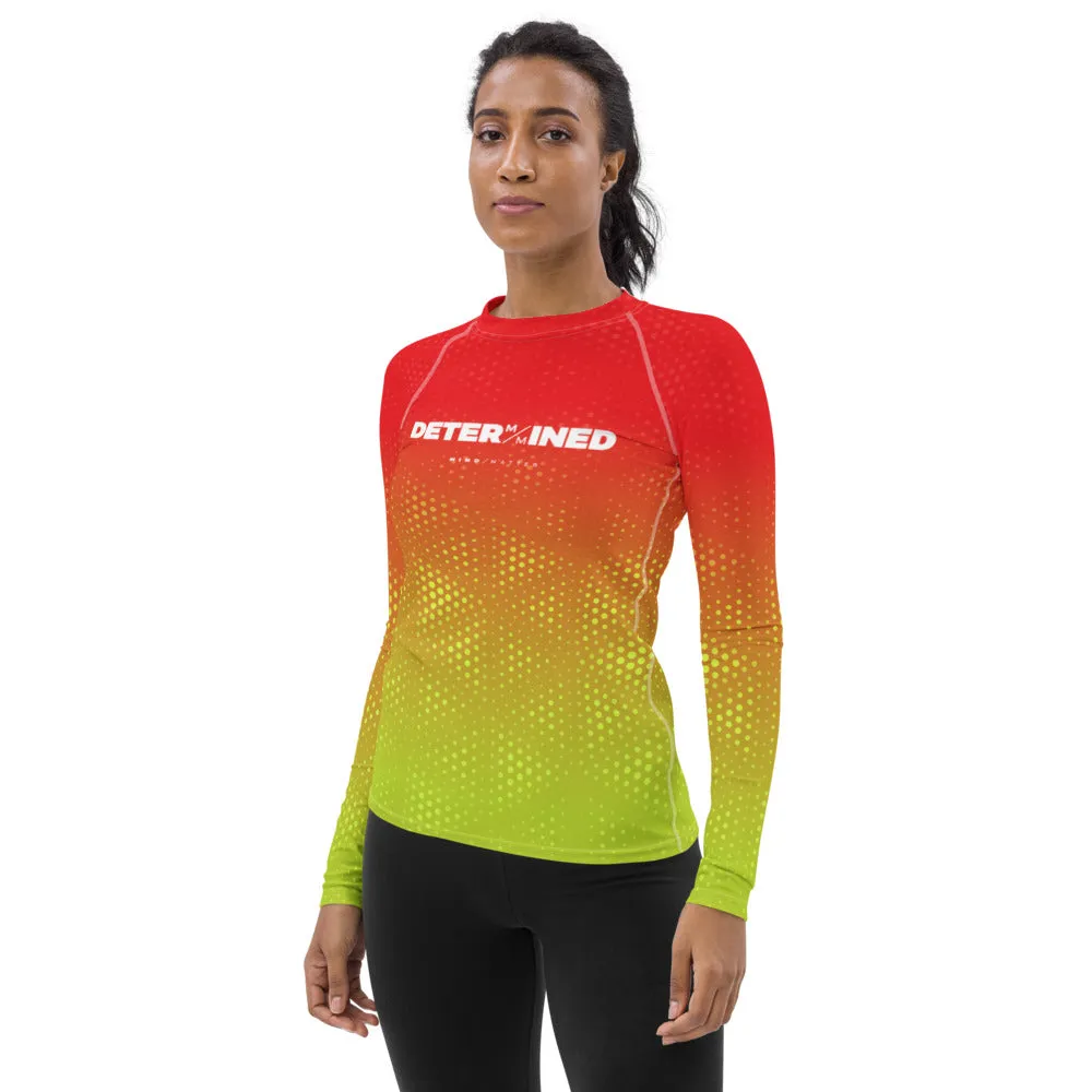 Red & Yellow Determined- Women's Performance Long Sleeve