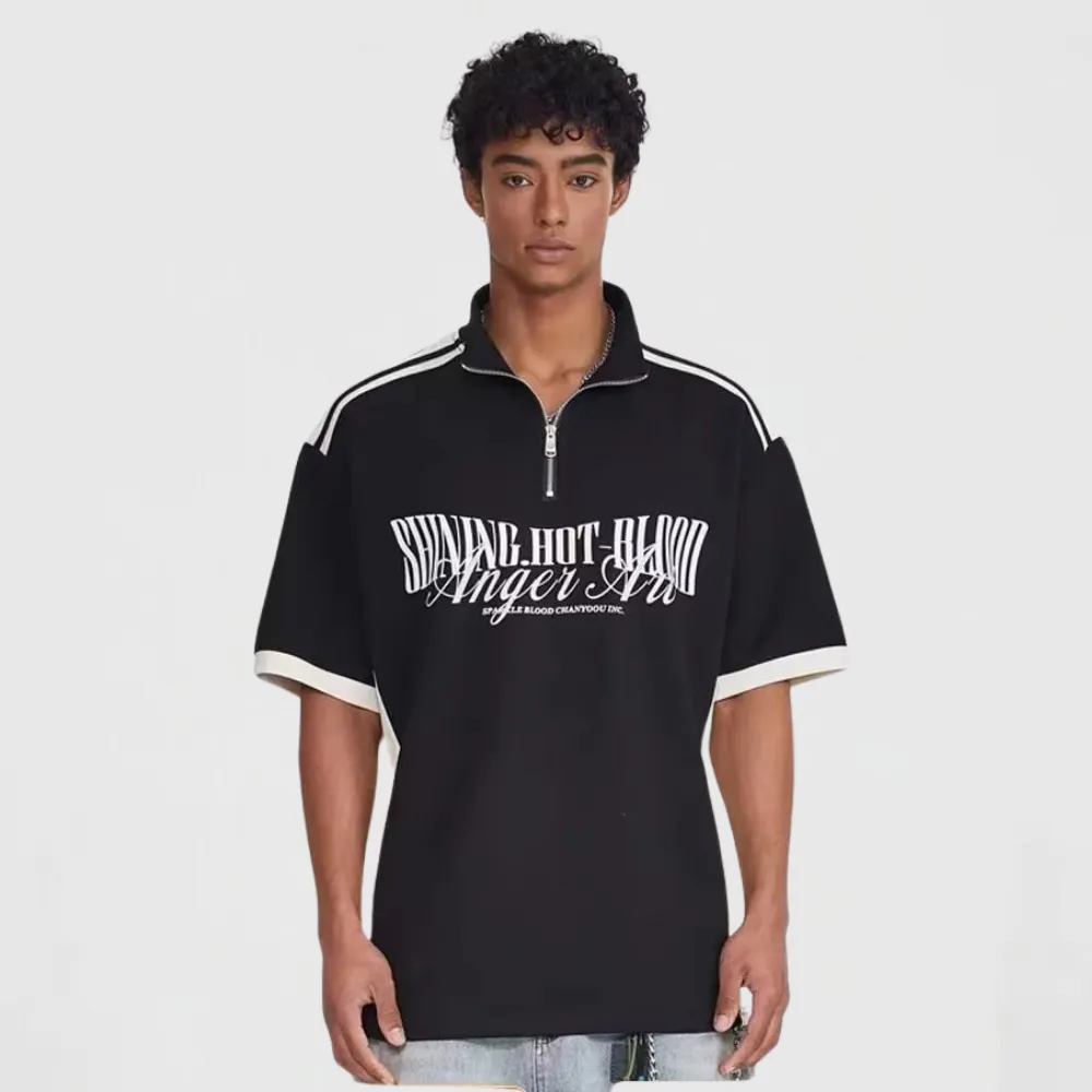 Retro Outdoor Stand Collar POLO Shirt