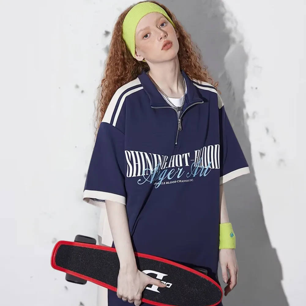 Retro Outdoor Stand Collar POLO Shirt
