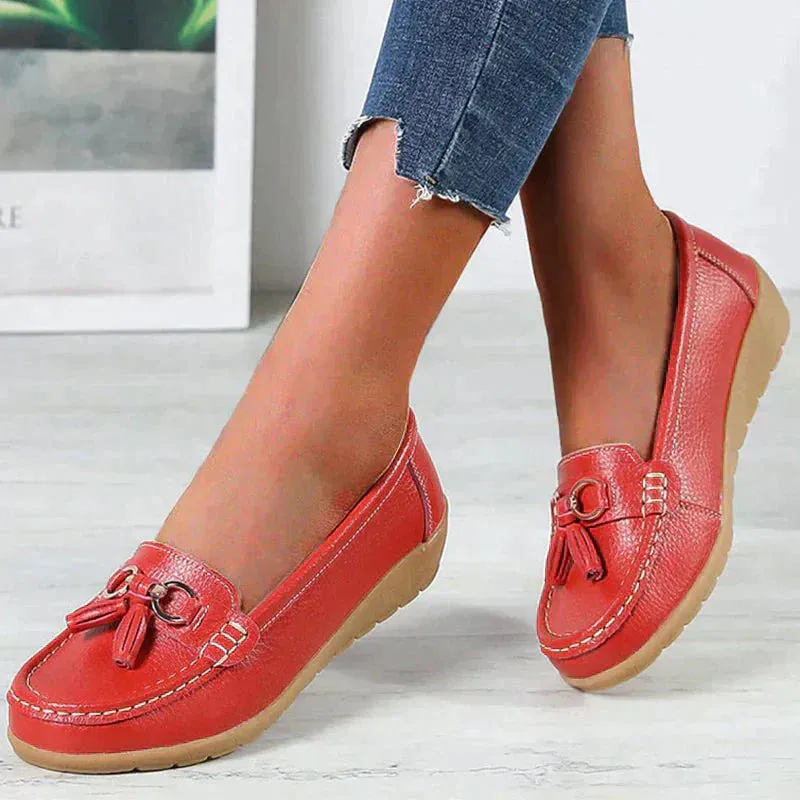 Rita® | Flat, Slip-On Leather Hiking Shoes