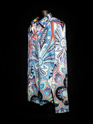 Robert Graham Devil's Treasure Paisley Long Sleeve Shirt Size Medium