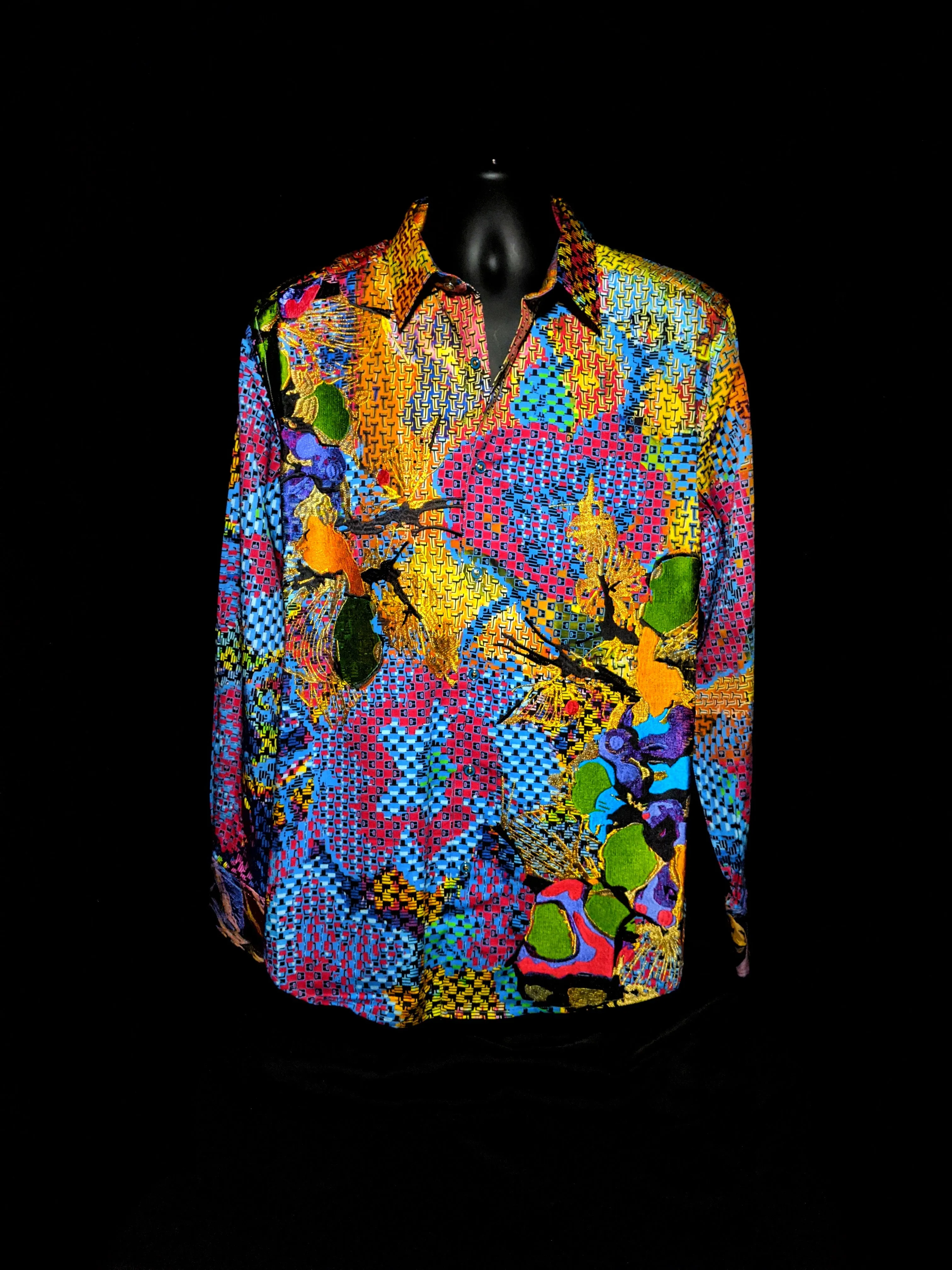 Robert Graham Hot Shot Embroidered Shirt L NEW