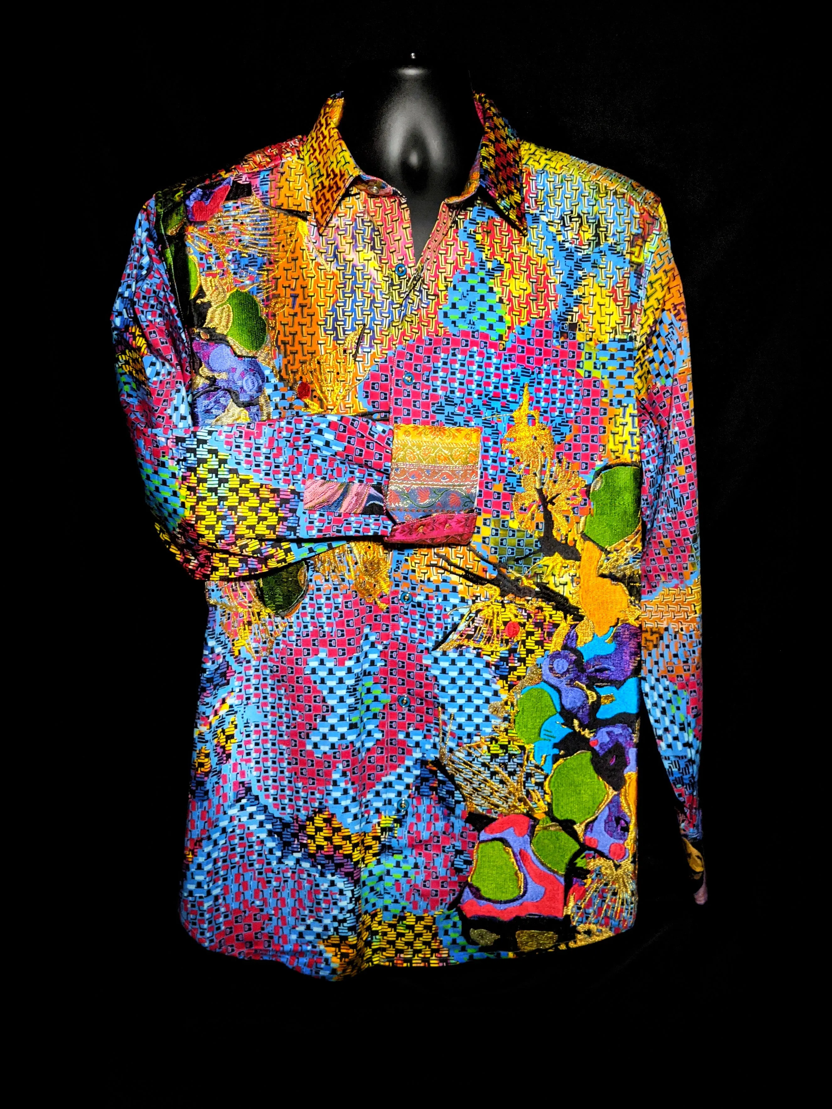 Robert Graham Hot Shot Embroidered Shirt L NEW