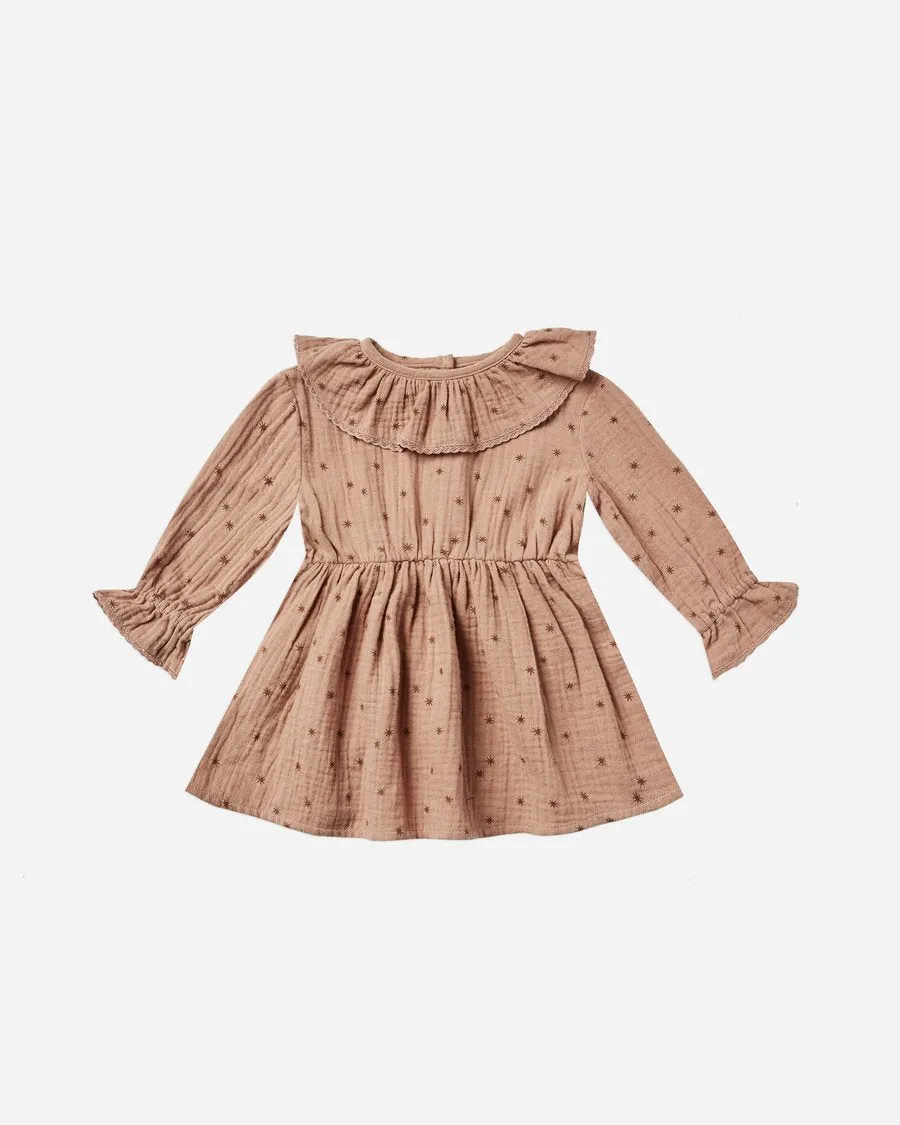 RUFFLE COLLAR BABY DRESS - NORTH STAR