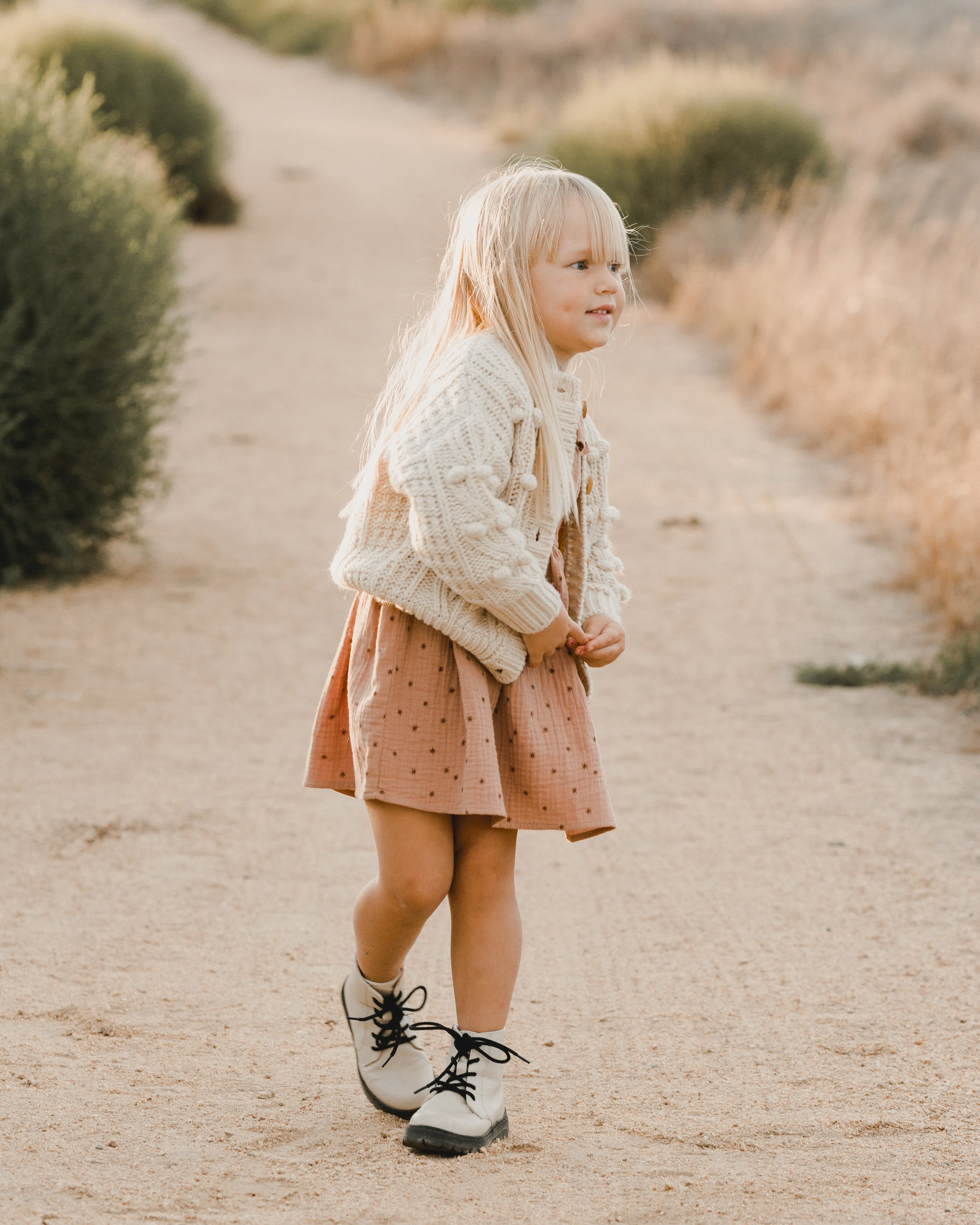 RUFFLE COLLAR BABY DRESS - NORTH STAR