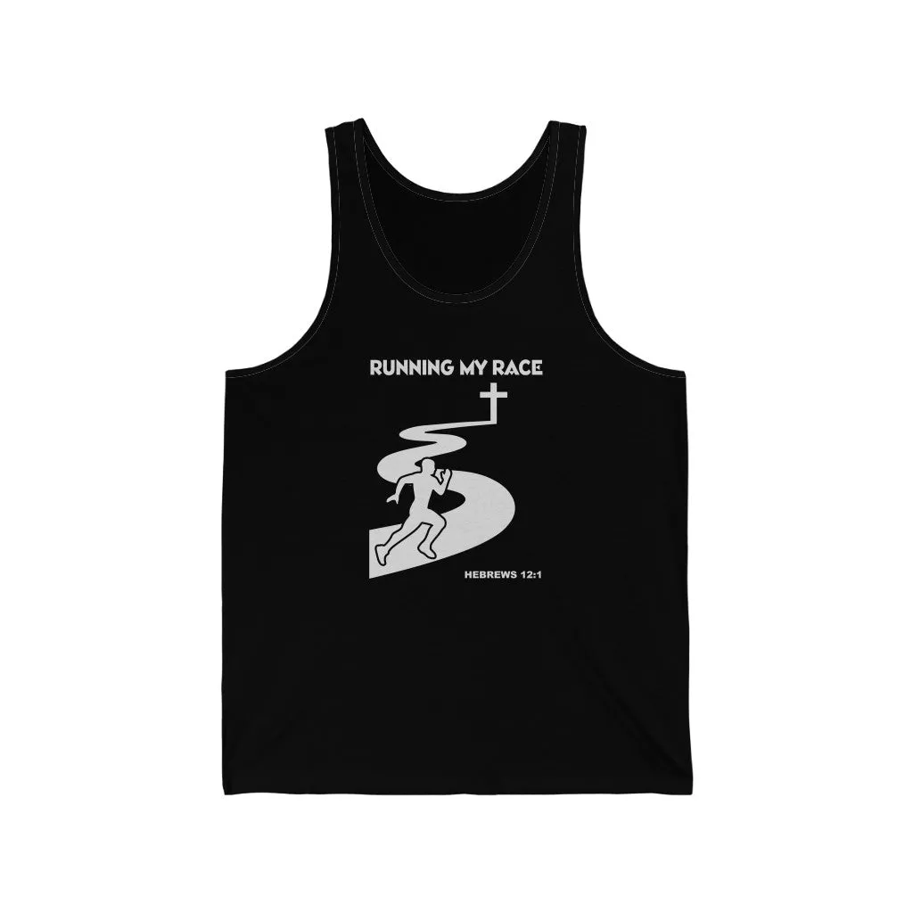 Running My Race Men Unisex Jersey Tank