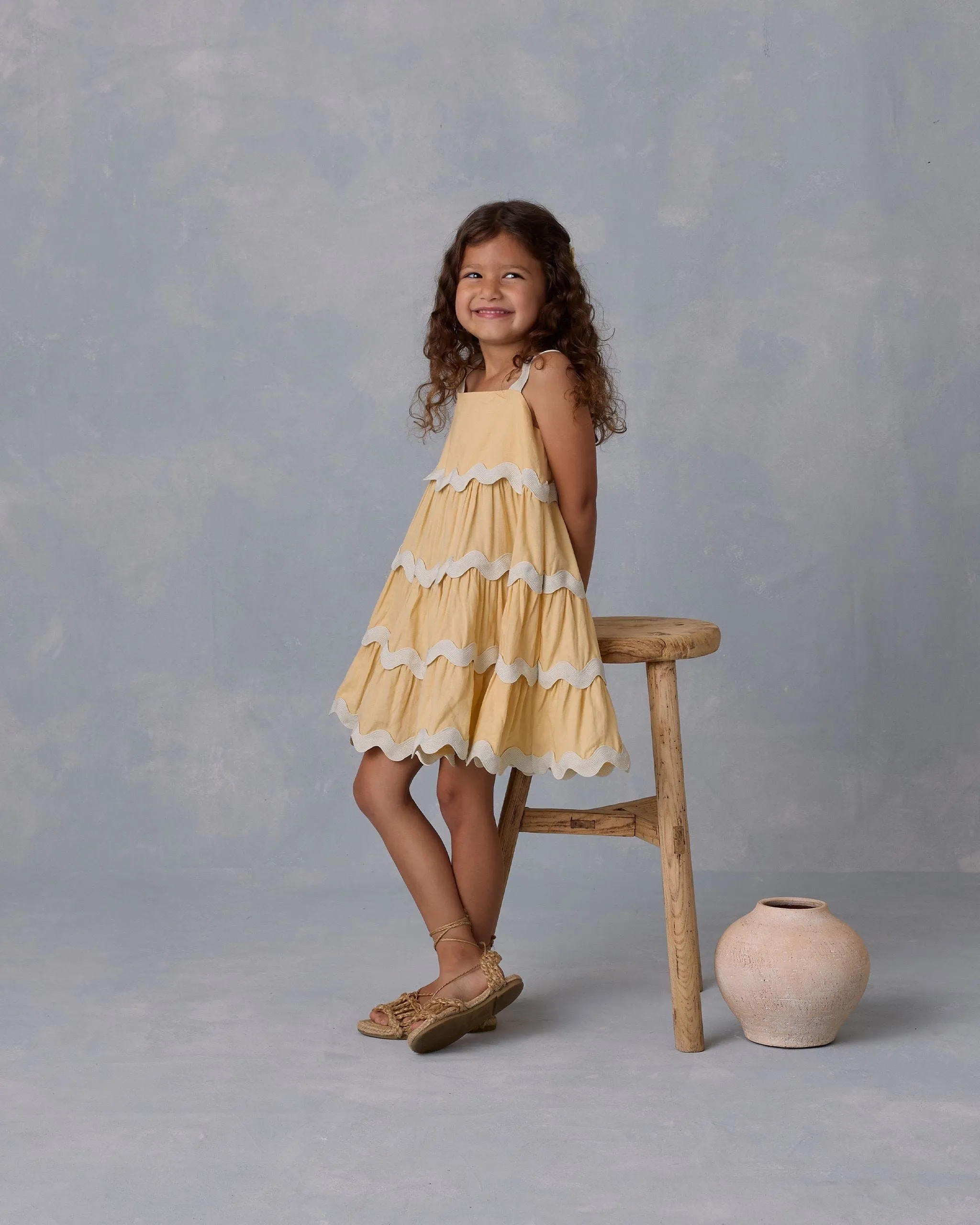 Rylee and Cru Ric Rac Dress || Yellow