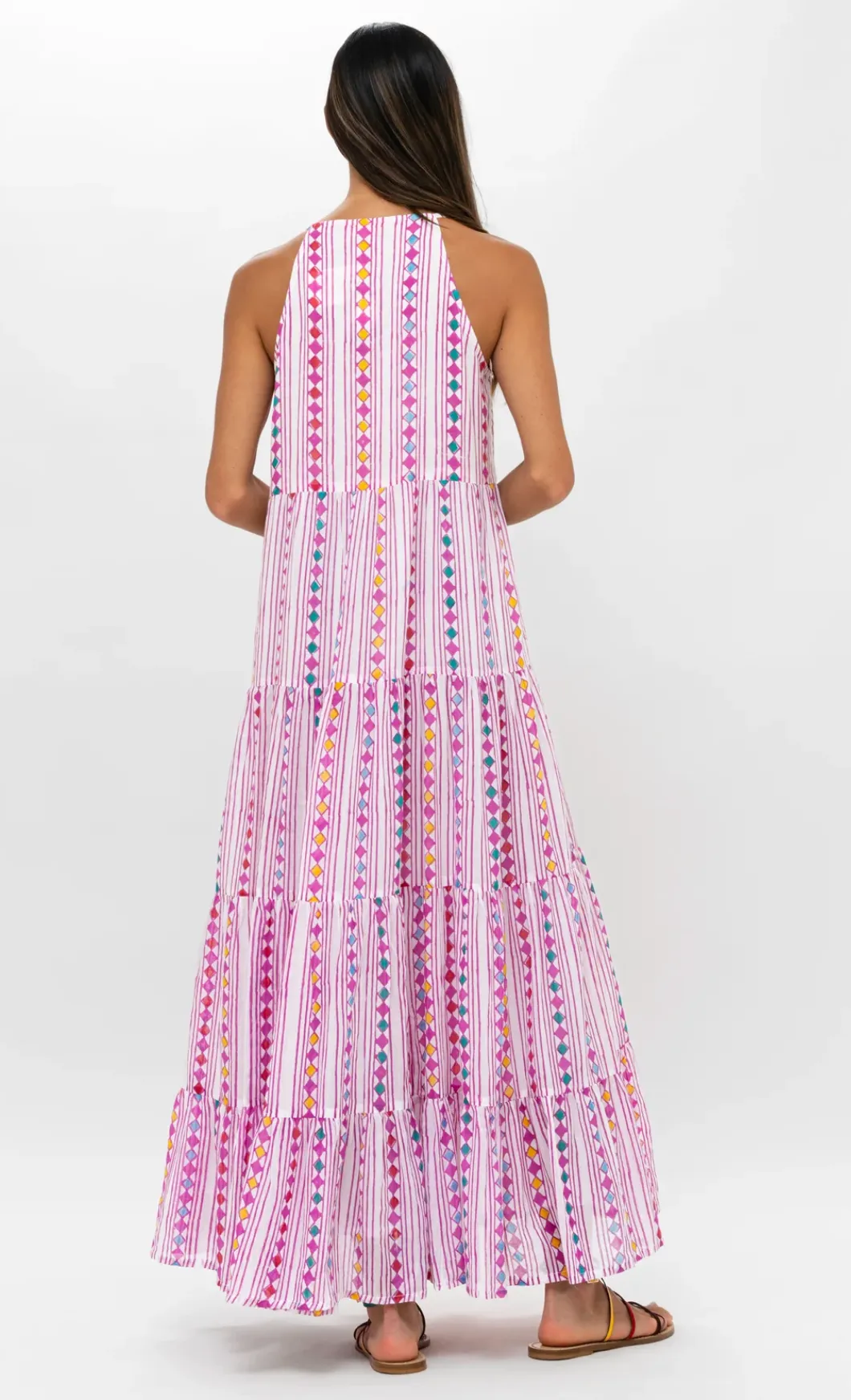 SALE LONG TIERED TASSEL DRESS- TRAPEZE LILAC