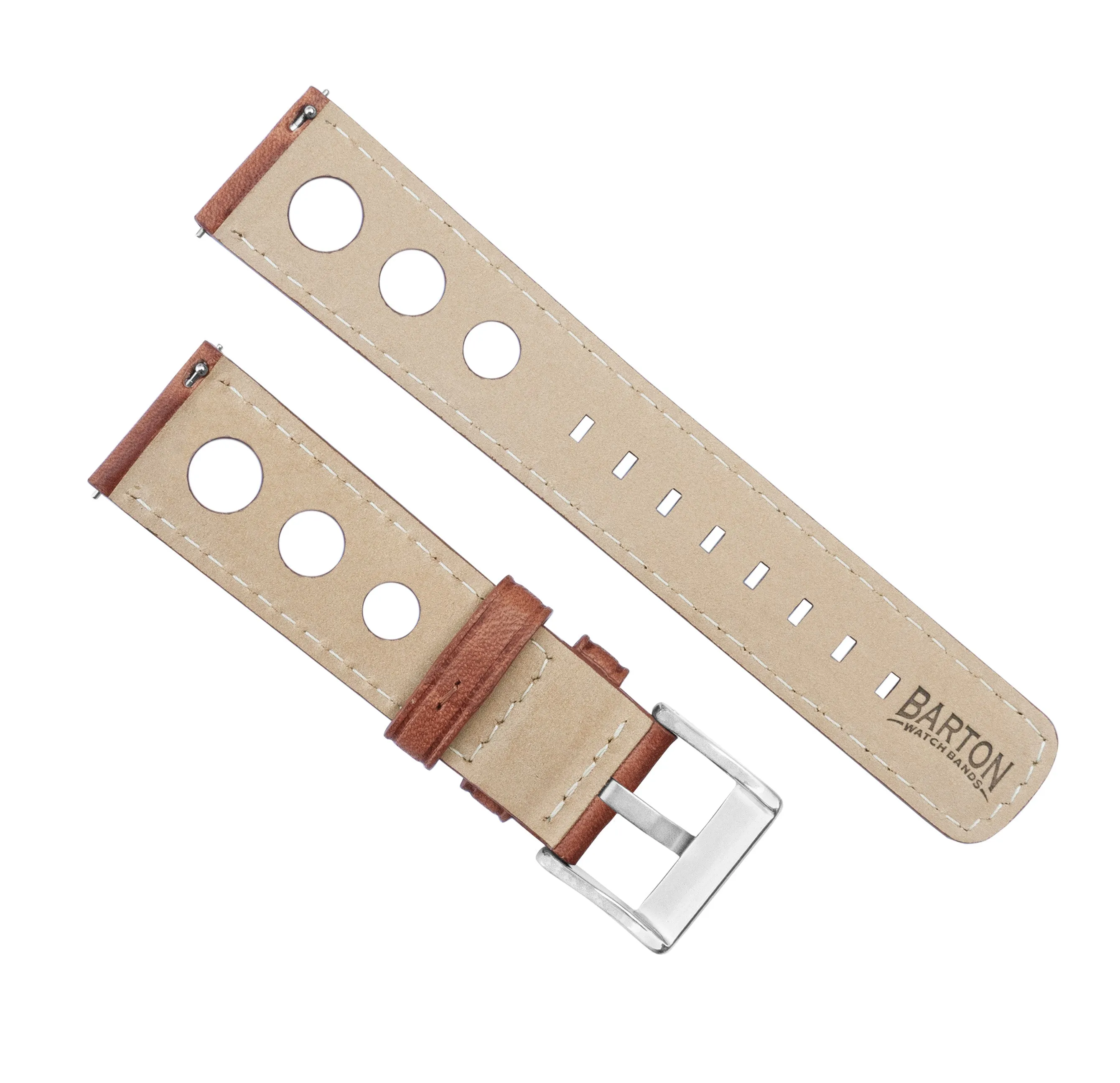 Samsung Galaxy Watch Active 2 Rally Horween Leather Caramel Brown Watch Band