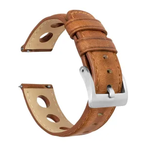 Samsung Galaxy Watch Active 2 Rally Horween Leather Caramel Brown Watch Band