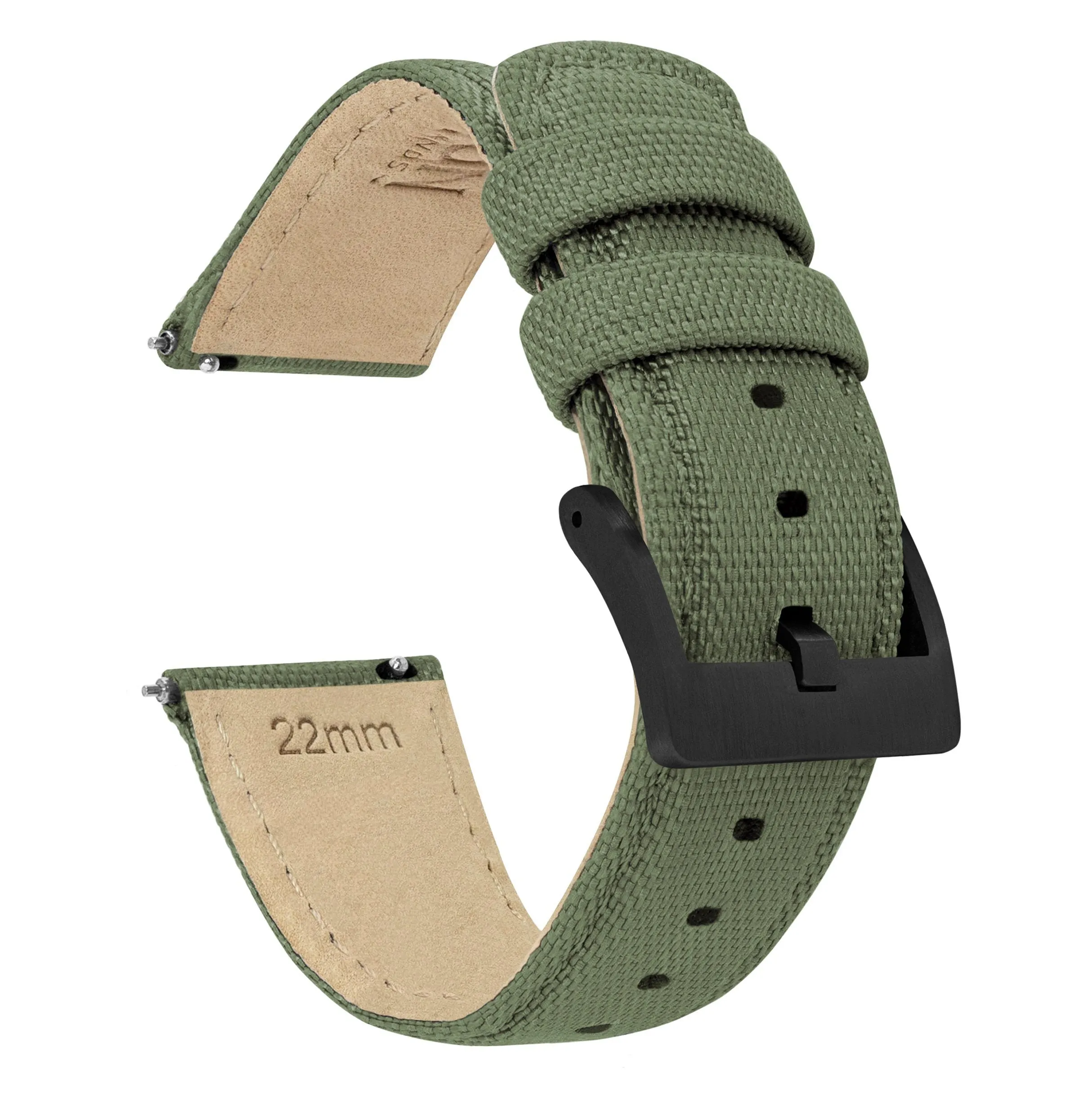 Samsung Galaxy Watch Active 2 Sailcloth Quick Release Army Green Watch Band