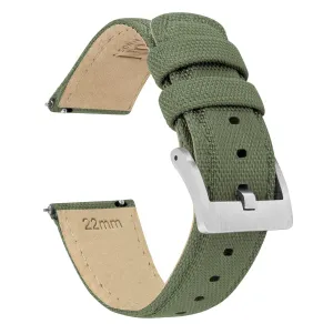 Samsung Galaxy Watch Active 2 Sailcloth Quick Release Army Green Watch Band