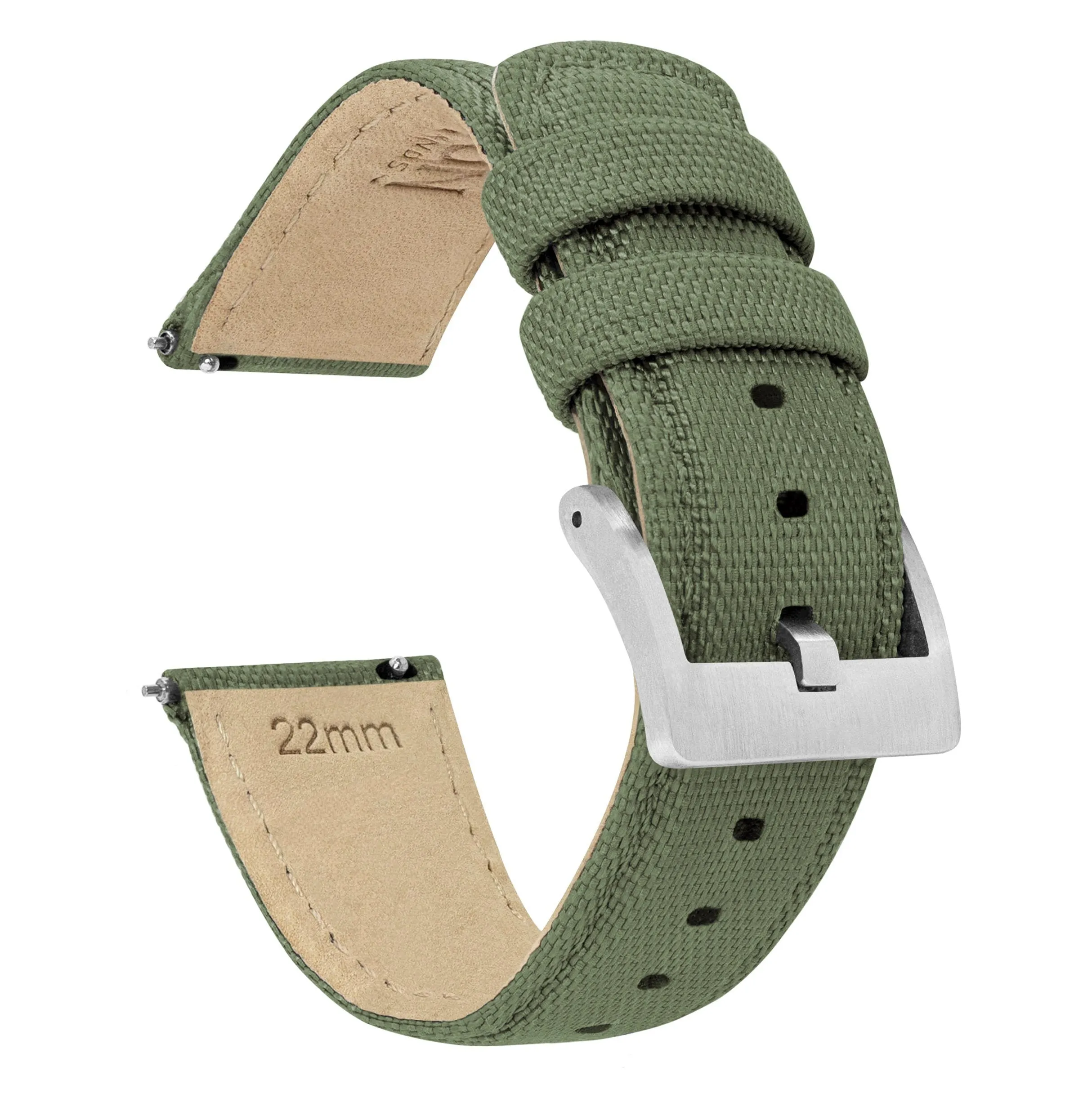 Samsung Galaxy Watch Active 2 Sailcloth Quick Release Army Green Watch Band