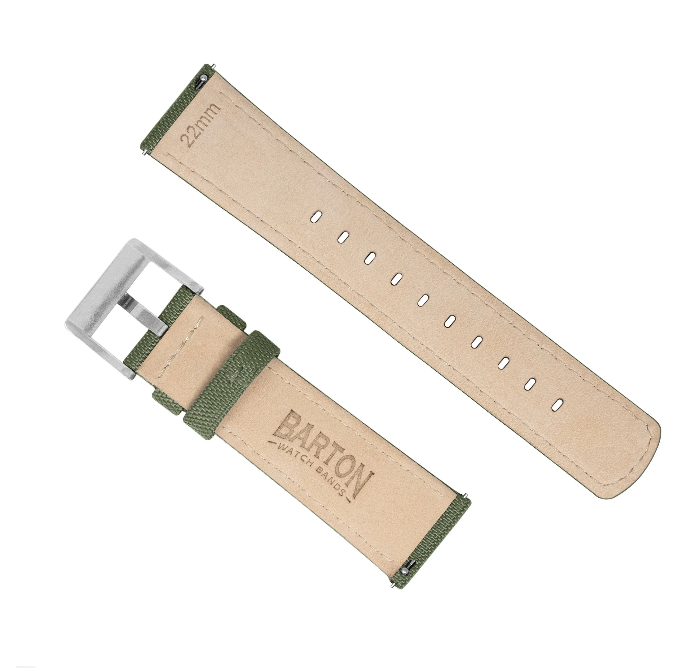 Samsung Galaxy Watch Active 2 Sailcloth Quick Release Army Green Watch Band
