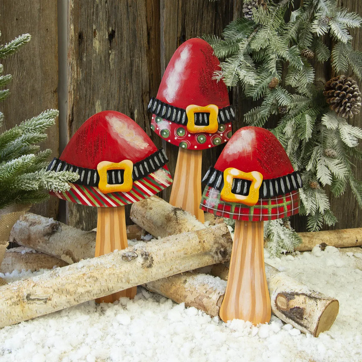 Santa Belt Mushroom Stake