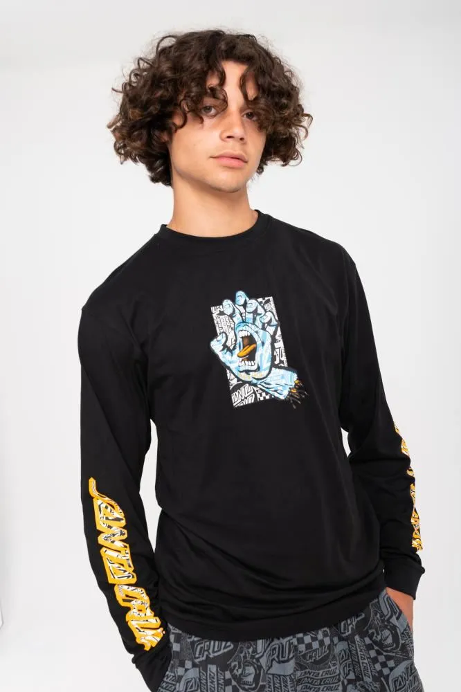 Santa Cruz Longsleeve T-Shirt Flier Hand L/S T-Shirt - Black