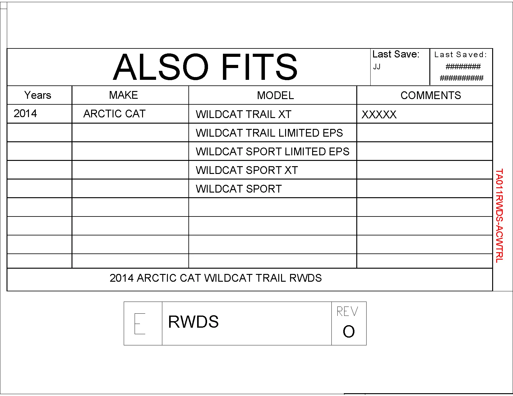 SECOND!! Trail Armor Arctic Cat Wildcat Trail, Wildcat Trail XT, Wildcat Trail Limited EPS, Wildcat Sport Limited EPS, Wildcat Sport XT, and Wildcat Sport Rear Window Dust Seal 2014 - 2017