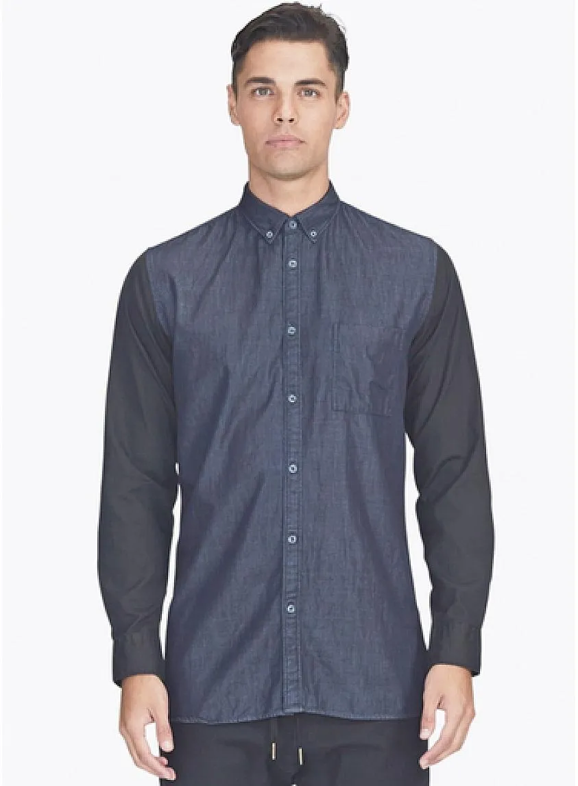 Seven Foot Long Sleeve Buttondown Shirt Indigo