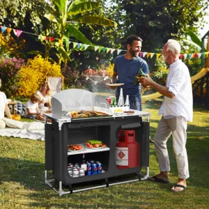SilverCrate ™ Portable Camping Kitchen & Sink Table