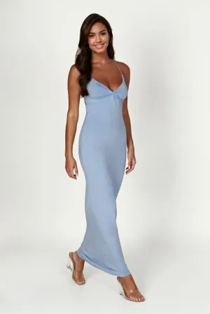 Sinead Twist Maxi Dress - Powder Blue