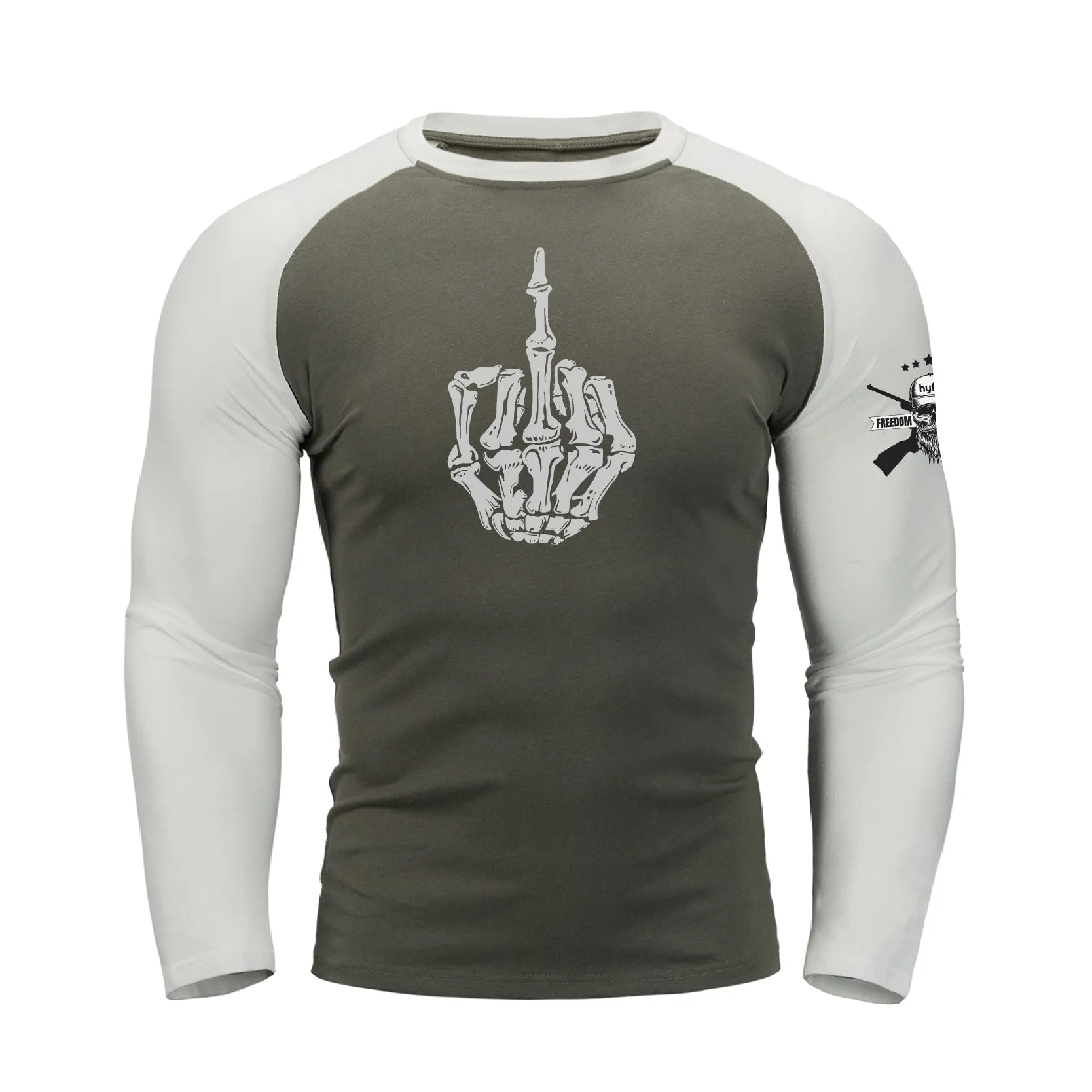 SKULL RAGLAN GRAPHIC LONG SLEEVE T-SHIRT