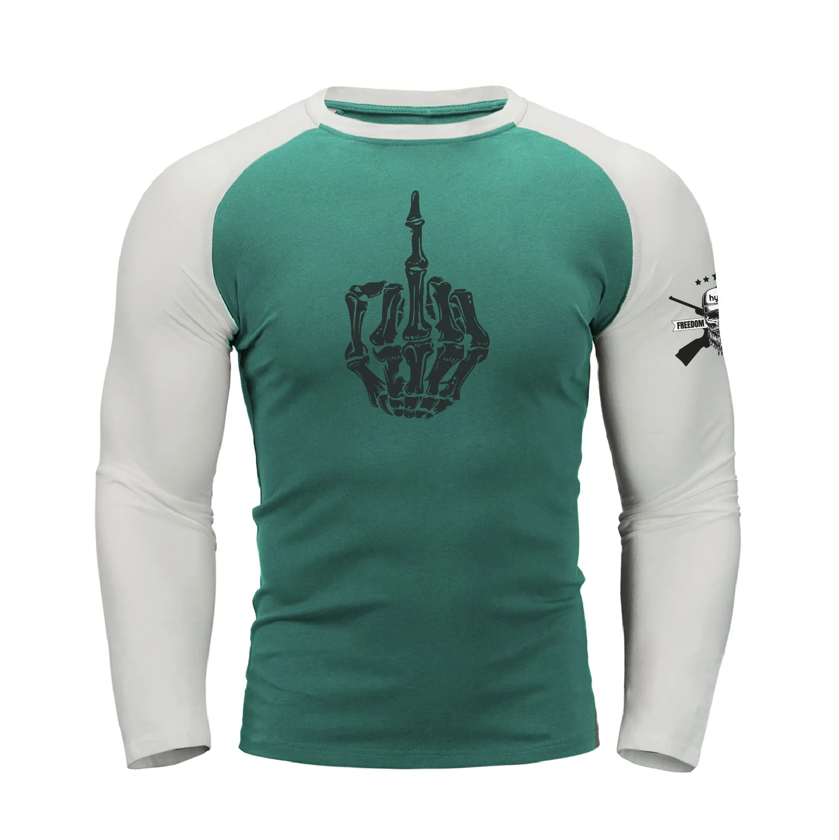 SKULL RAGLAN GRAPHIC LONG SLEEVE T-SHIRT