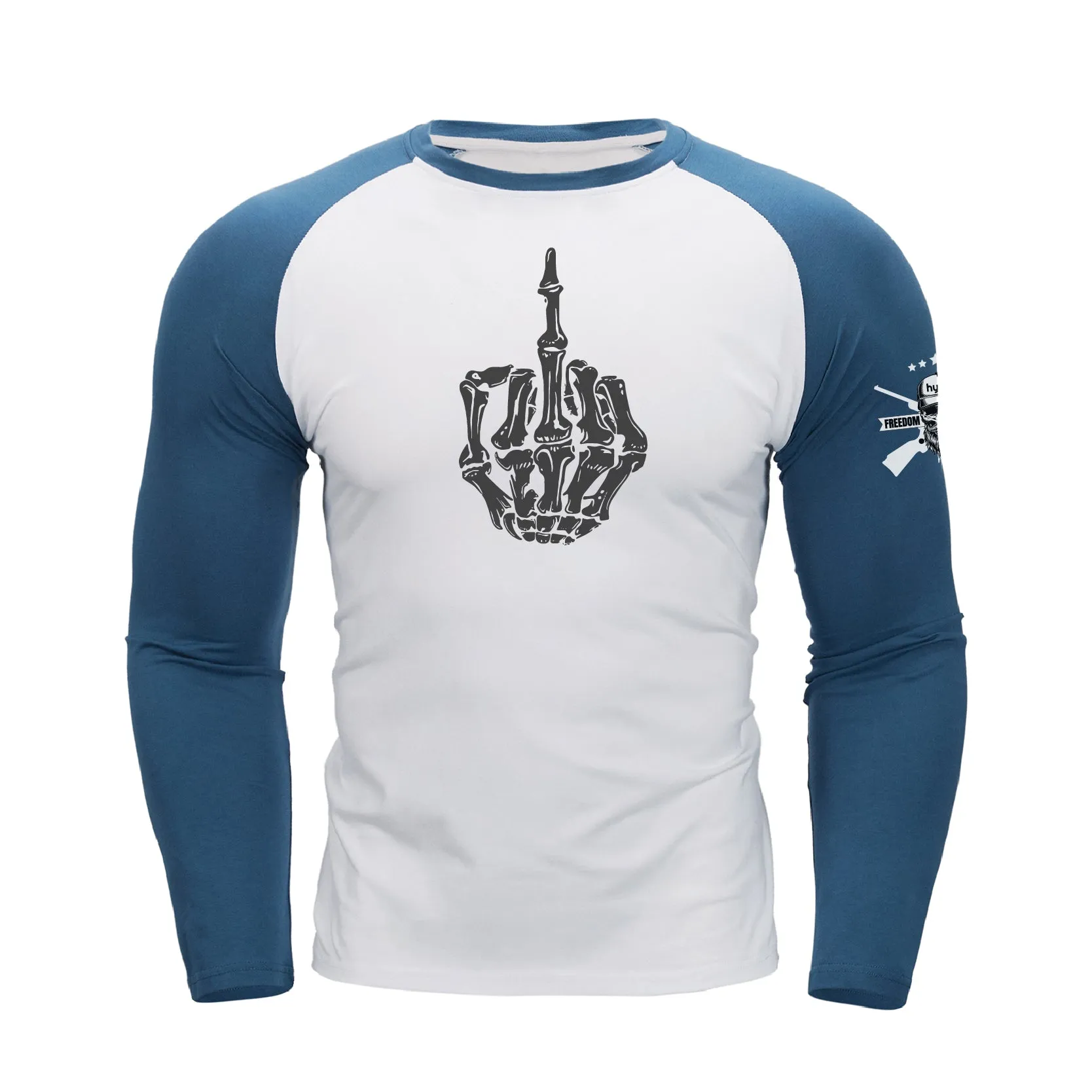 SKULL RAGLAN GRAPHIC LONG SLEEVE T-SHIRT