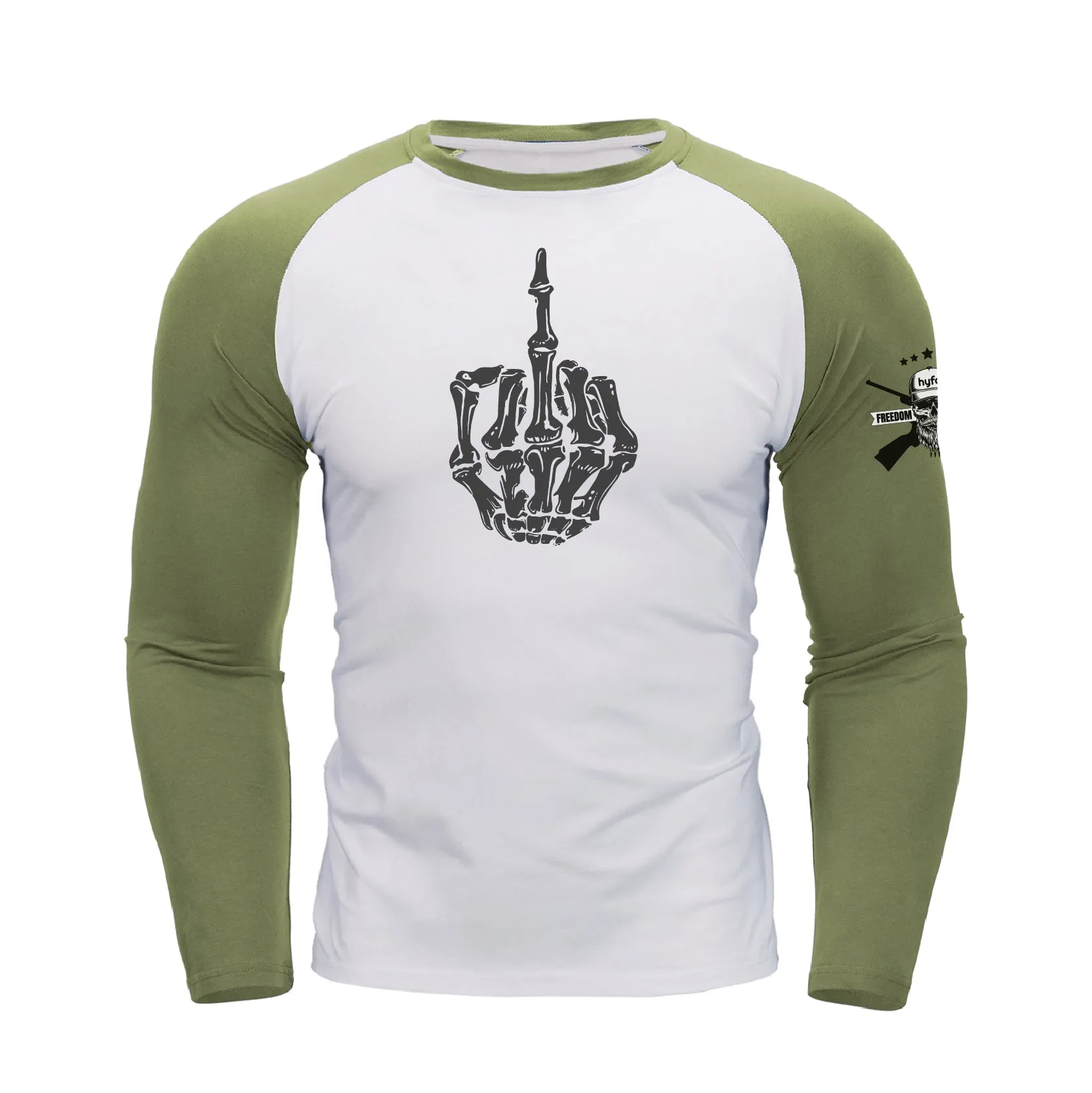 SKULL RAGLAN GRAPHIC LONG SLEEVE T-SHIRT