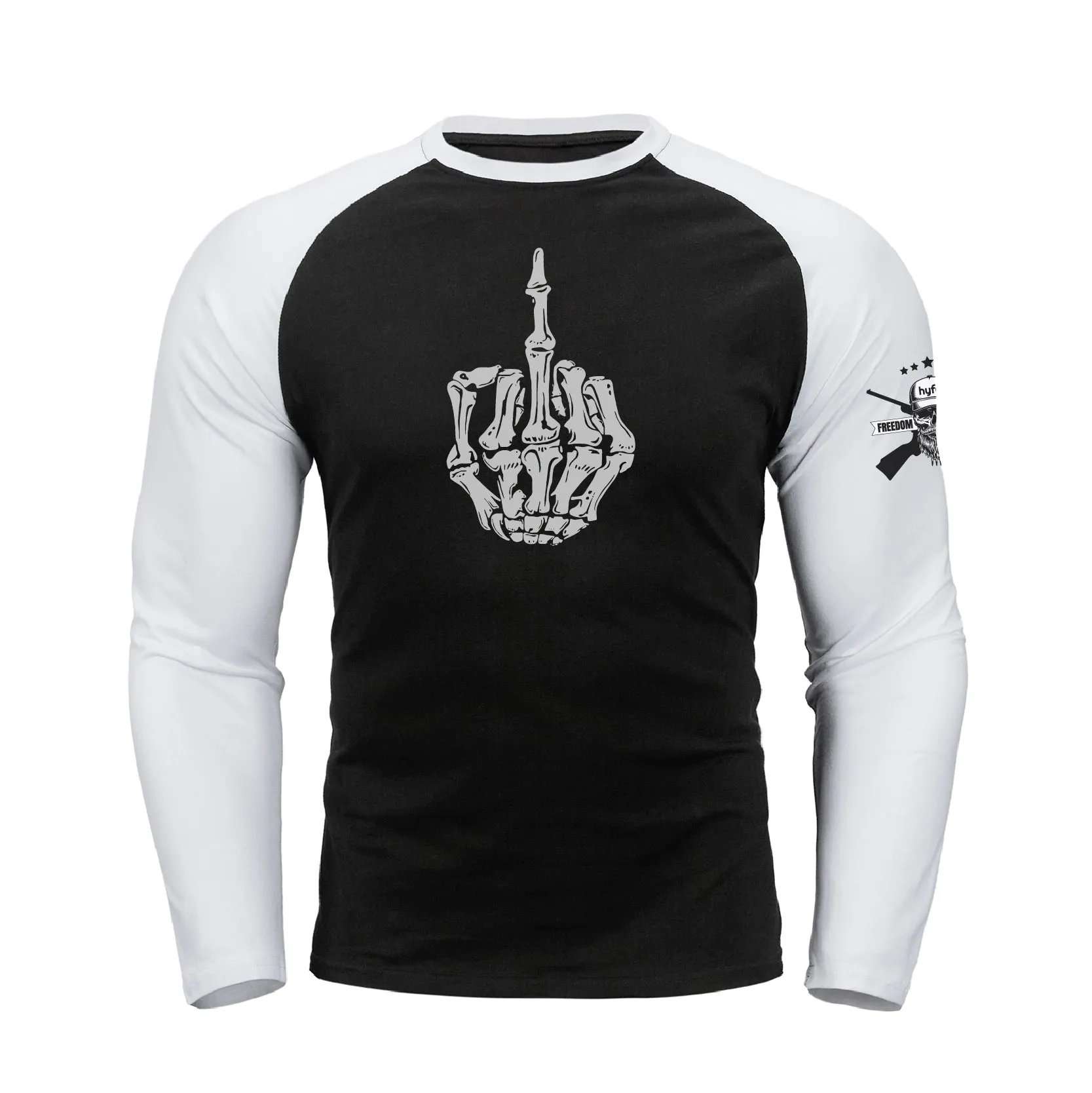 SKULL RAGLAN GRAPHIC LONG SLEEVE T-SHIRT