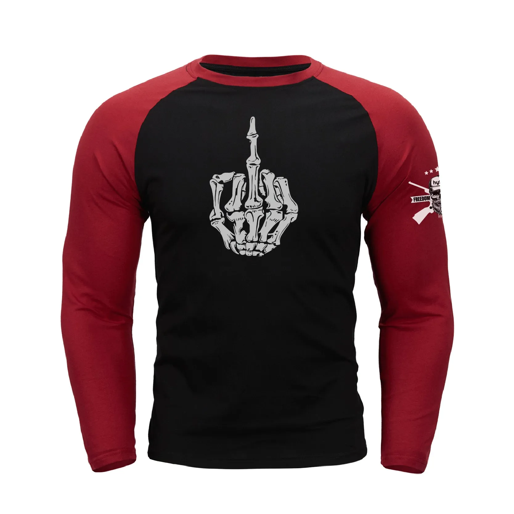 SKULL RAGLAN GRAPHIC LONG SLEEVE T-SHIRT
