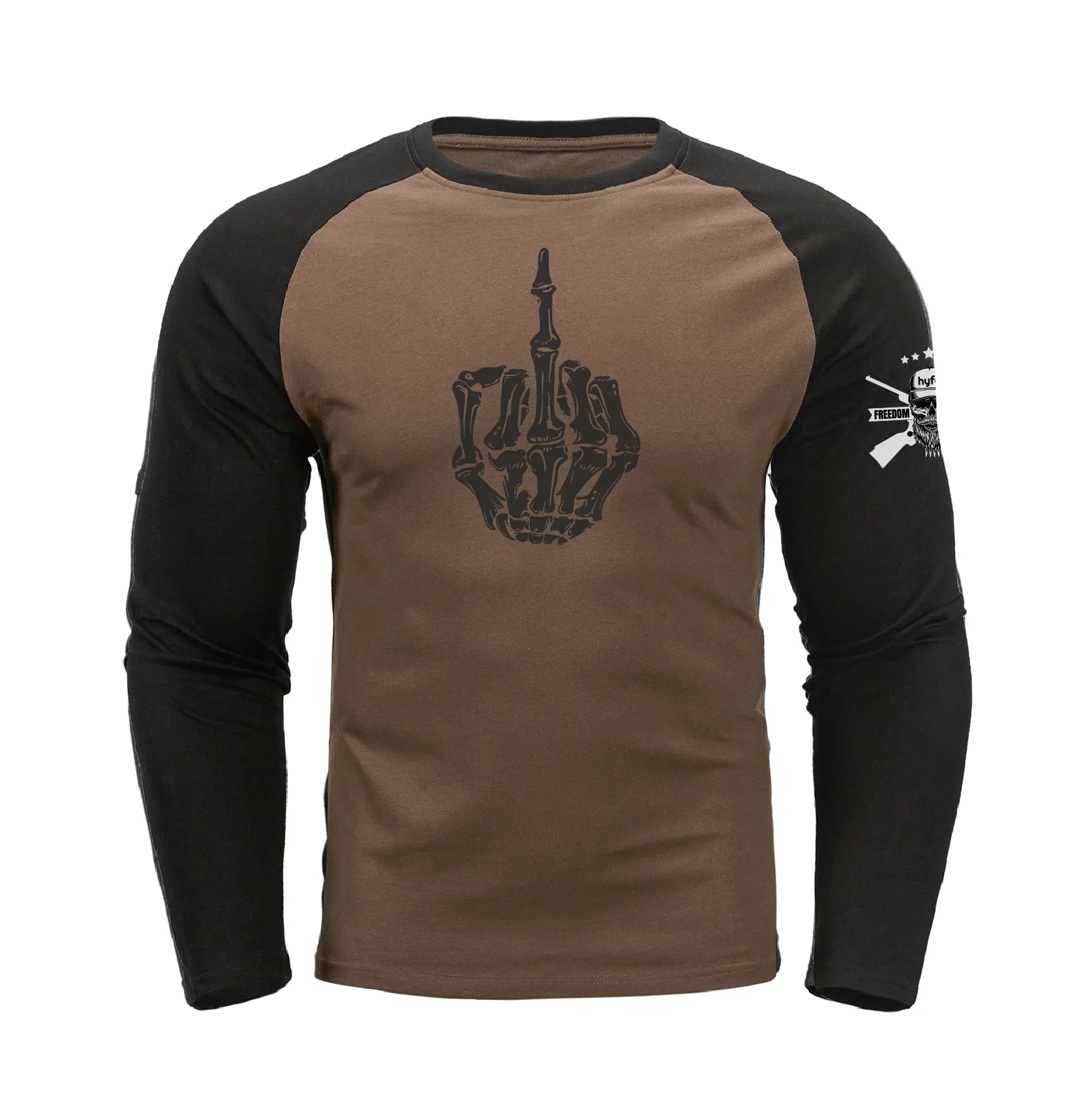 SKULL RAGLAN GRAPHIC LONG SLEEVE T-SHIRT