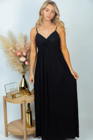 Sleeveless Solid Knit Dress in Black