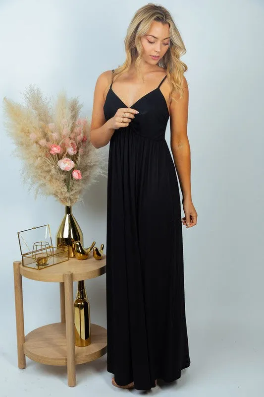 Sleeveless Solid Knit Dress in Black
