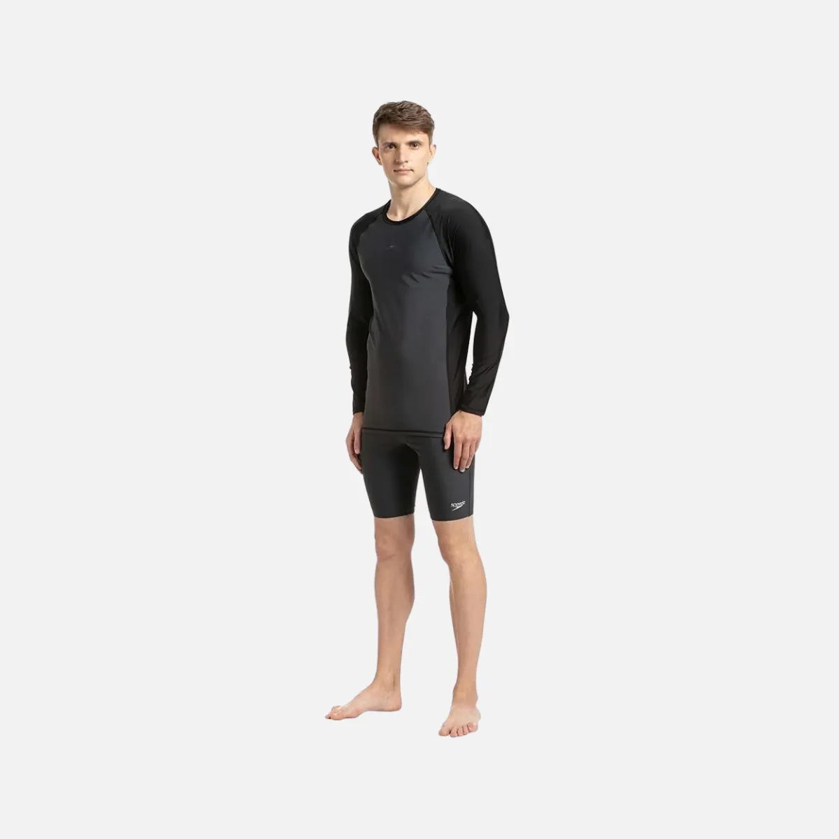 Speedo Endurance 10 Long Sleeve Men's Sun Top -Oxid Grey/Black