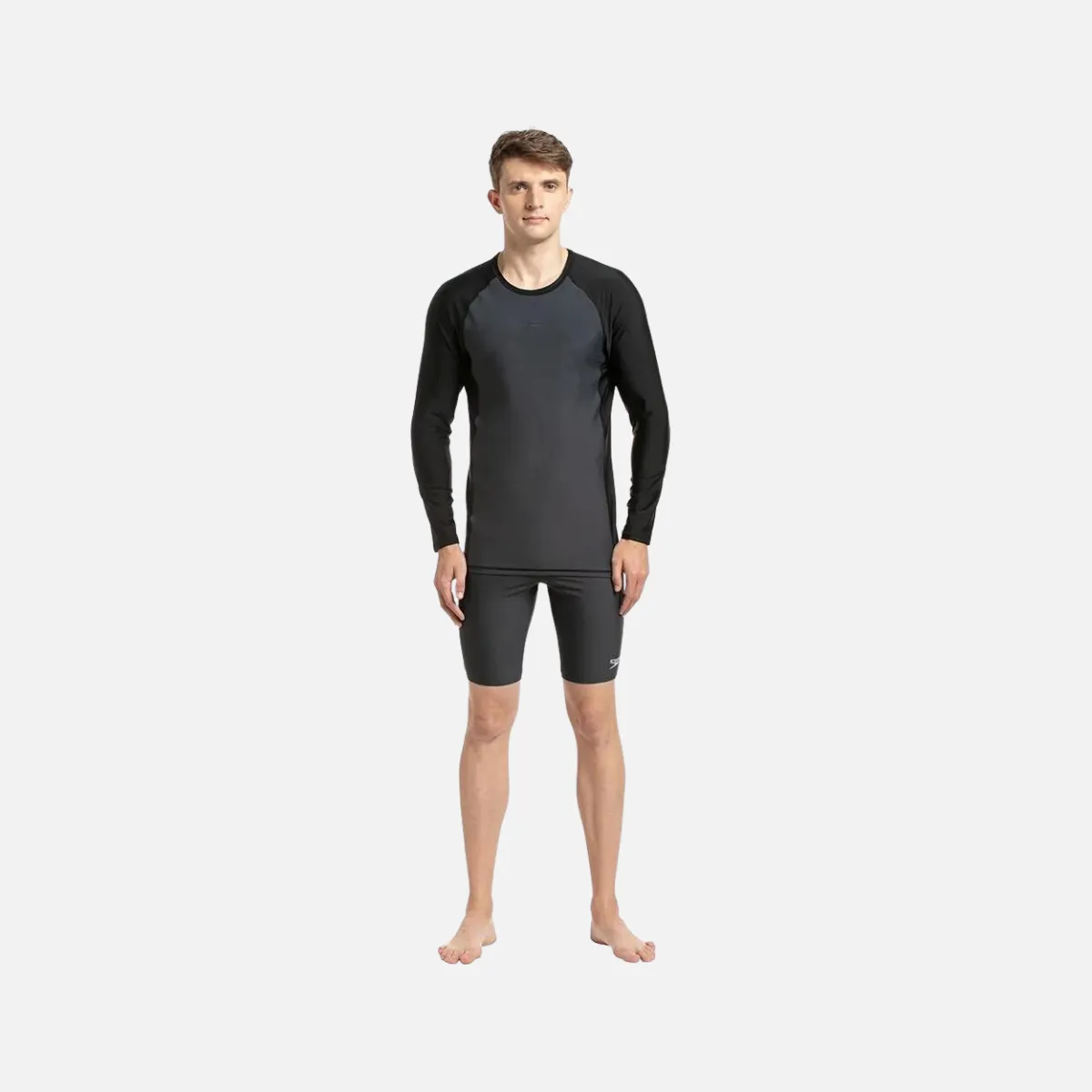 Speedo Endurance 10 Long Sleeve Men's Sun Top -Oxid Grey/Black
