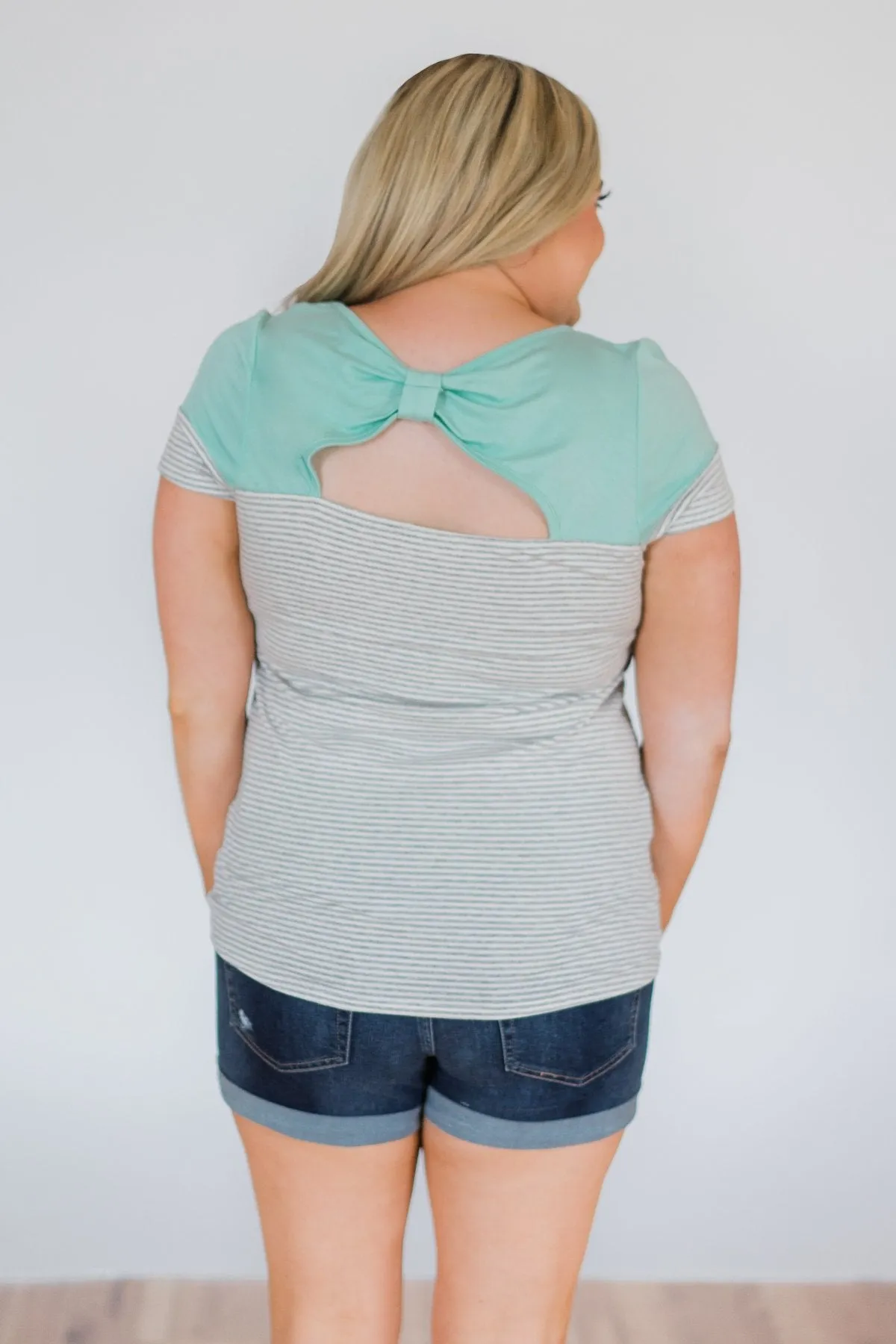 Spring Fever Short Sleeve Striped Top - Mint
