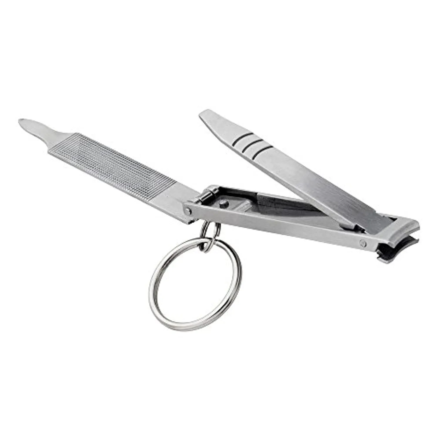 Stainless Steel Personal Care Multi-Tool with Nail Clippers, File, Cleaner For Keychain, Pack of 1