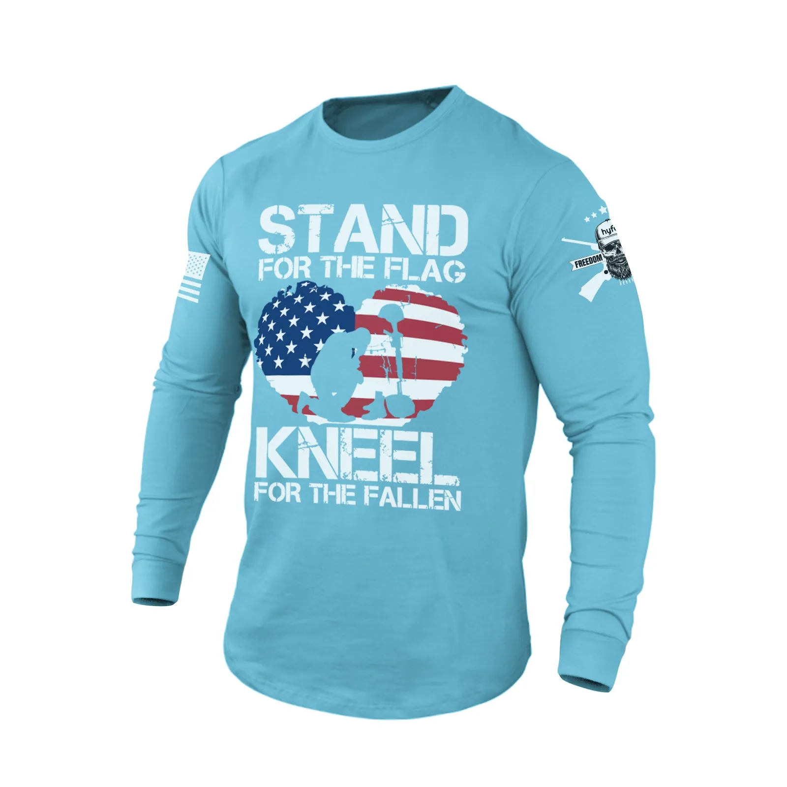 STAND FOR THE USA FLAG 100% COTTON GRAPHIC LONG SLEEVE T-SHIRT