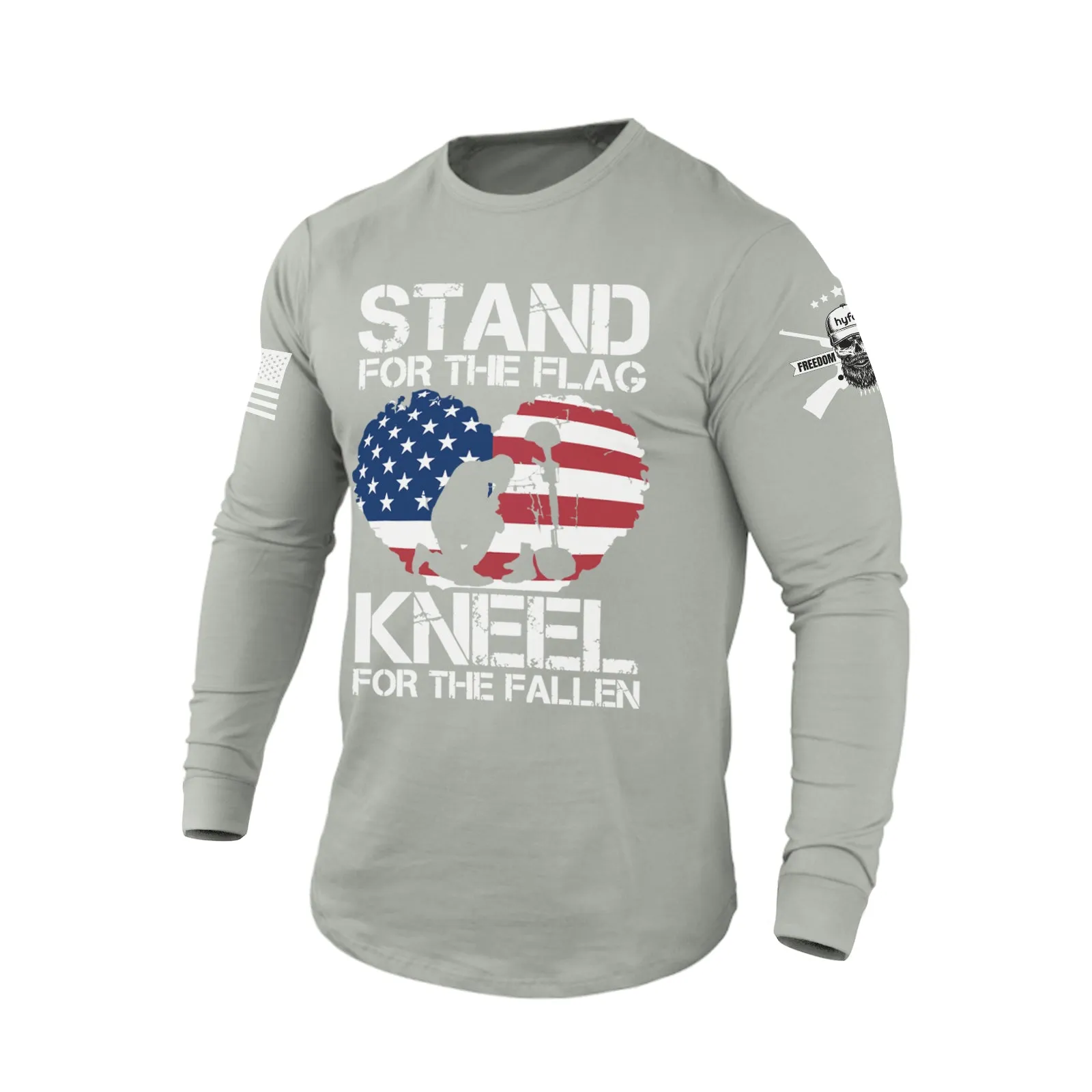 STAND FOR THE USA FLAG 100% COTTON GRAPHIC LONG SLEEVE T-SHIRT