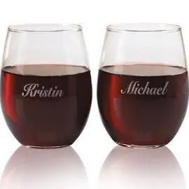 Strahl Engraved Acrylic Wine Glass- Stemless