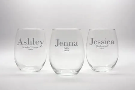 Strahl Engraved Acrylic Wine Glass- Stemless