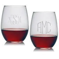 Strahl Engraved Acrylic Wine Glass- Stemless