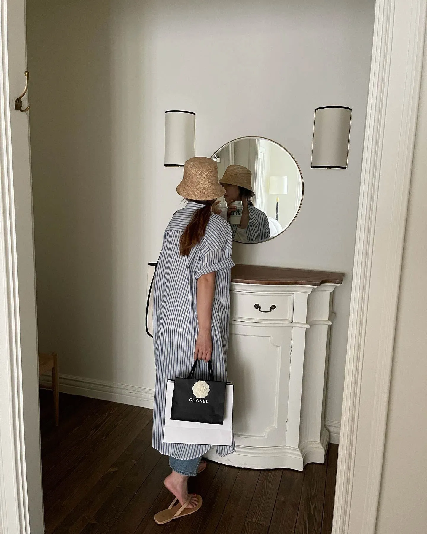 STRIPE SHIRT DRESS BLUE