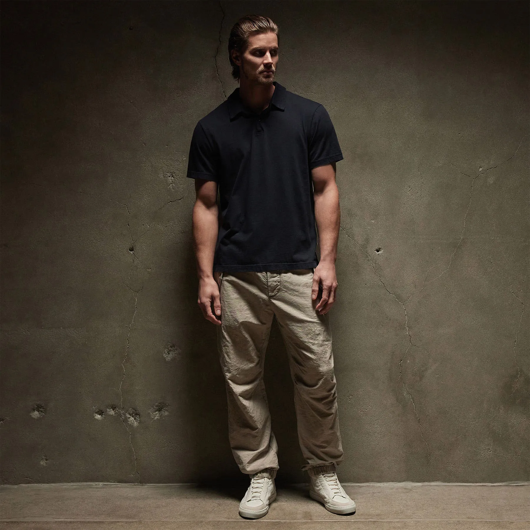 Sueded Jersey Polo - Deep
