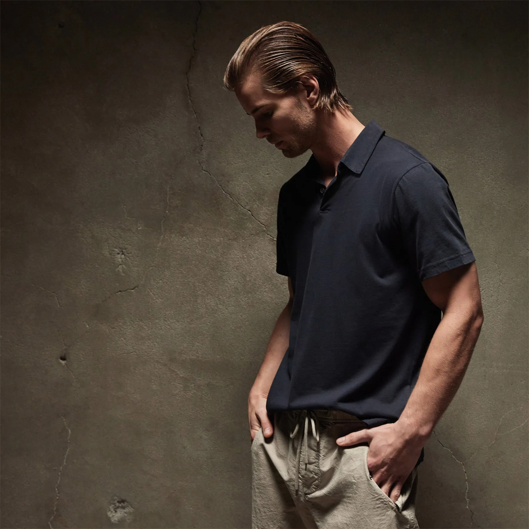 Sueded Jersey Polo - Deep