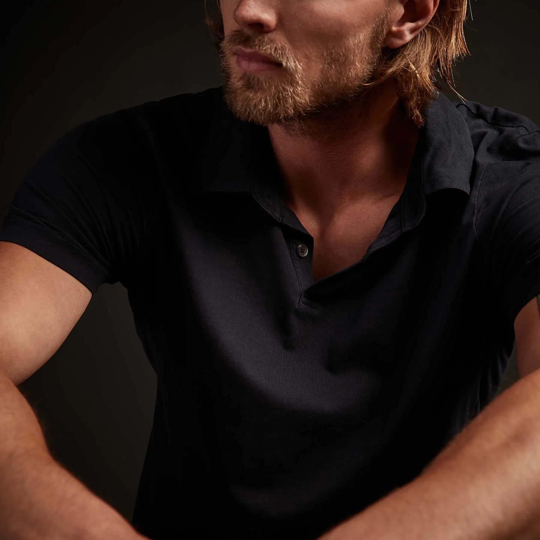 Sueded Jersey Polo - Deep