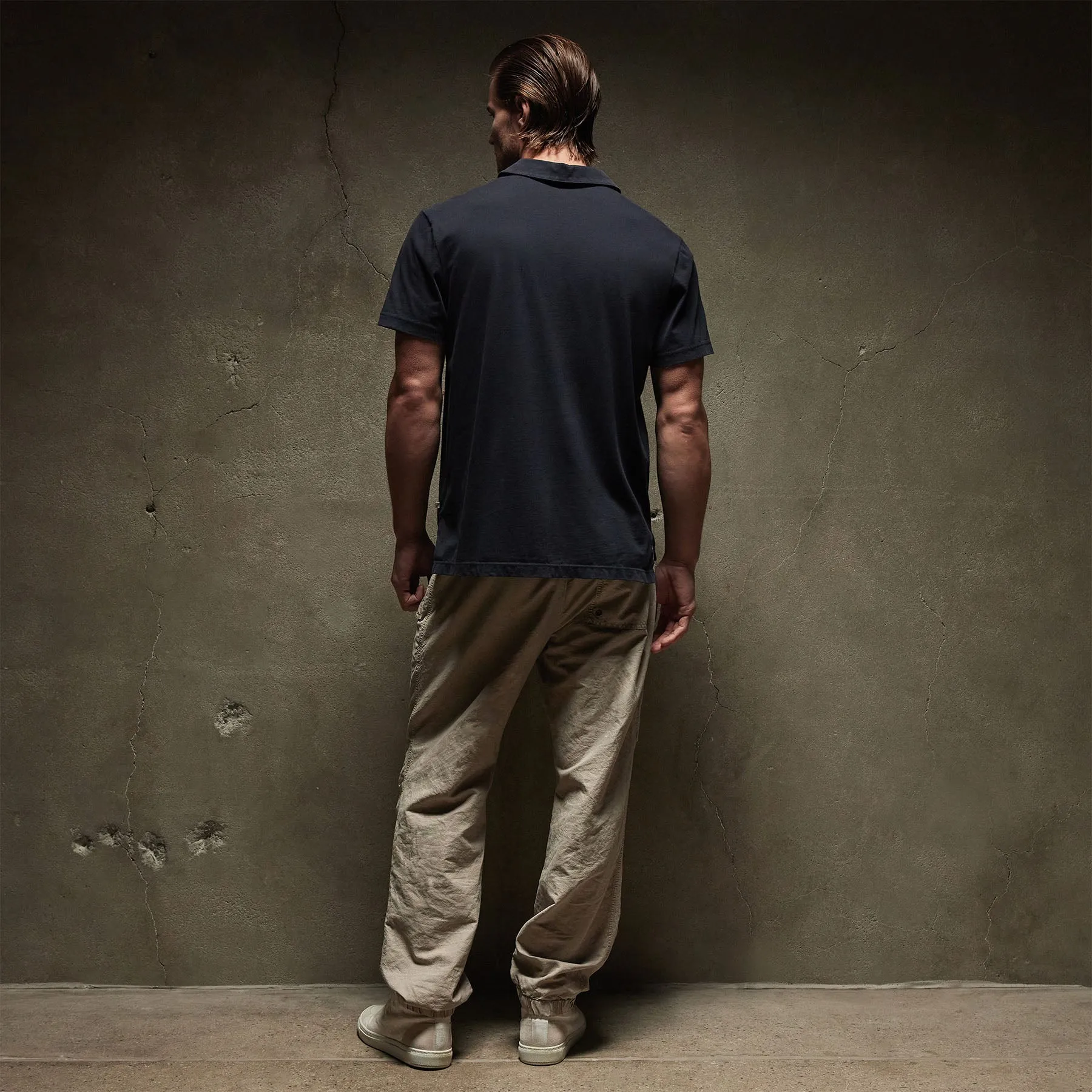 Sueded Jersey Polo - Deep
