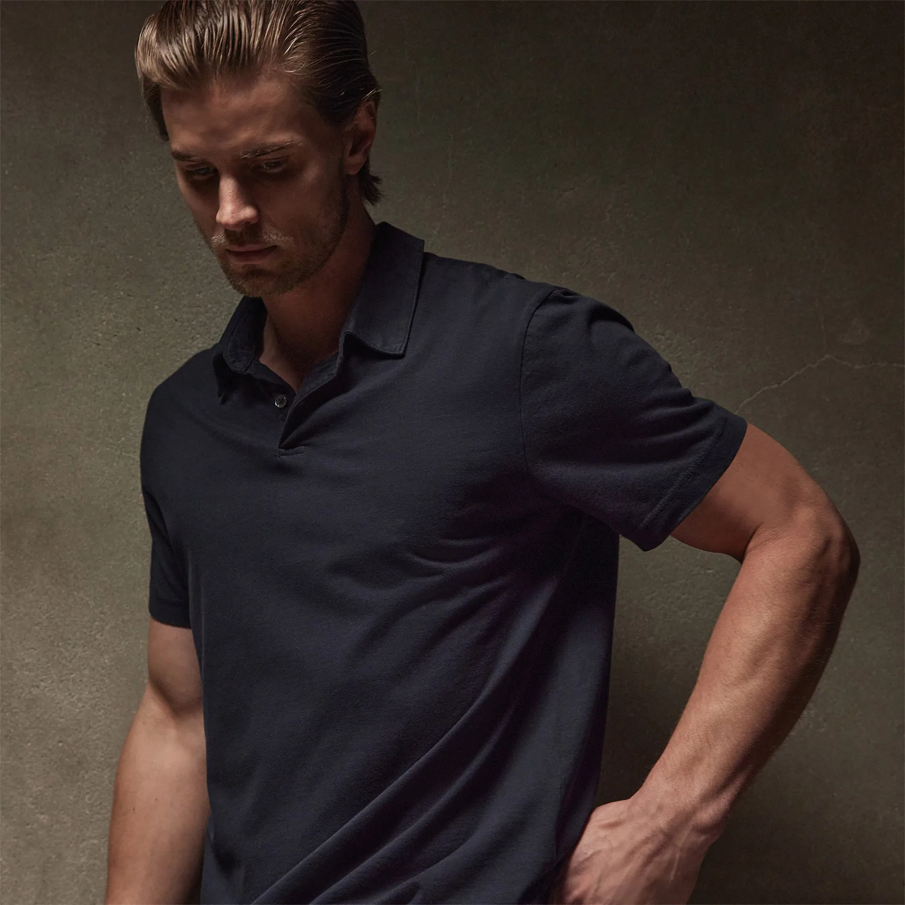 Sueded Jersey Polo - Deep