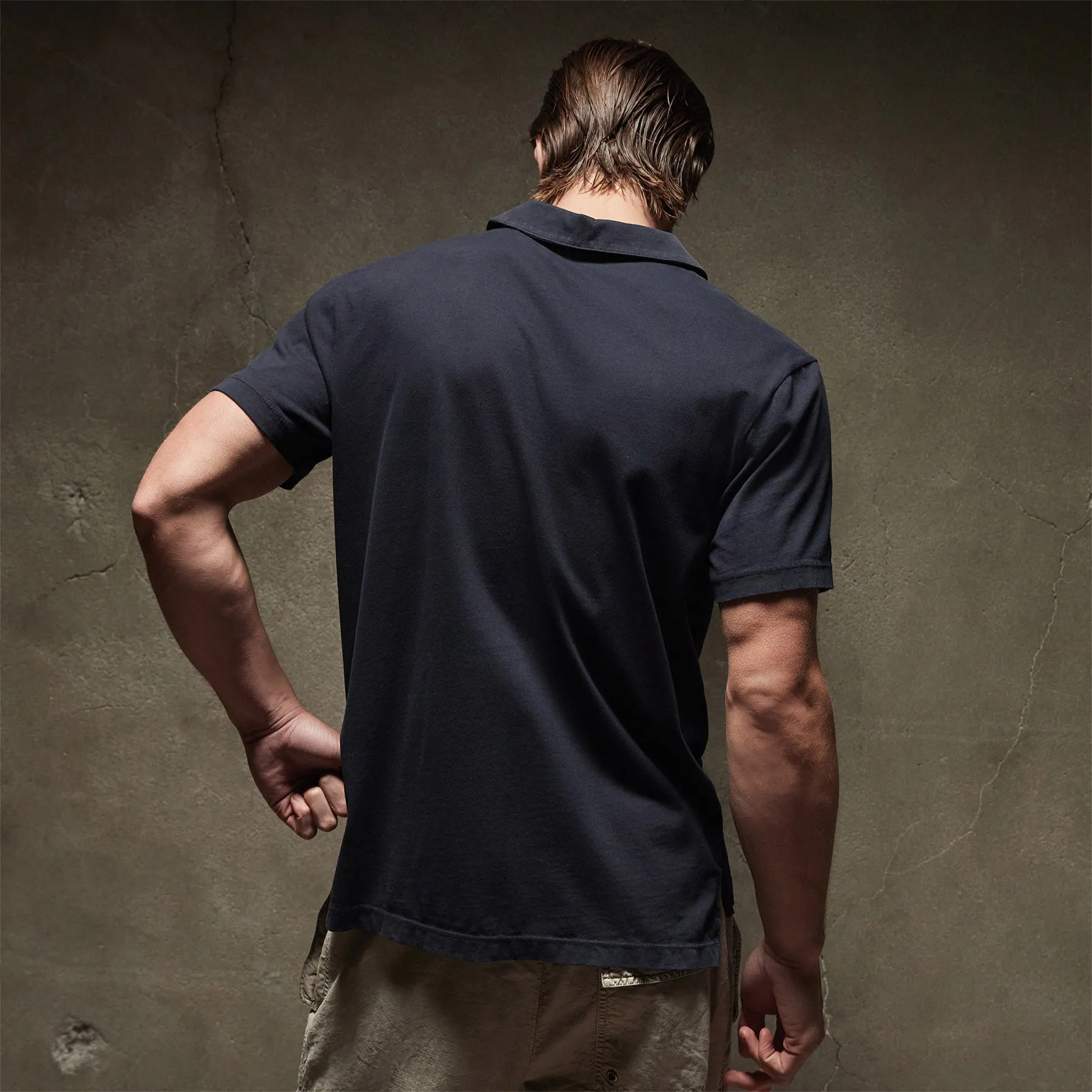 Sueded Jersey Polo - Deep